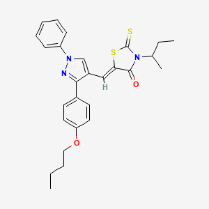 (5Z)-5-{[3-(4-Butoxyphenyl)-1-phenyl-1H-pyrazol-4-YL]methylene}-3-sec-butyl-2-thioxo-1,3-thiazolidin-4-one