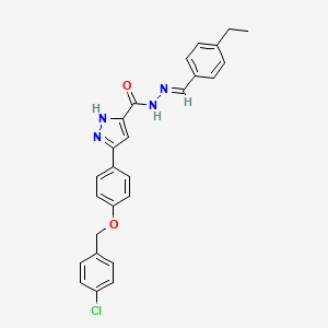 5-(4-((4-Chlorobenzyl)oxy)phenyl)-N'-(4-ethylbenzylidene)-1H-pyrazole-3-carbohydrazide