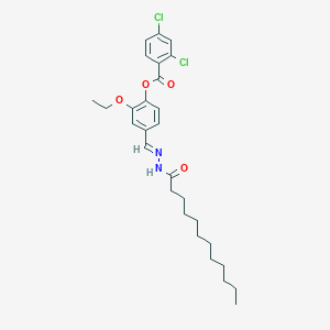 4-(2-Dodecanoylcarbohydrazonoyl)-2-ethoxyphenyl 2,4-dichlorobenzoate