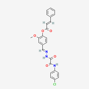 molecular formula C25H20ClN3O5 B12032376 [4-[(E)-[[2-(4-chloroanilino)-2-oxoacetyl]hydrazinylidene]methyl]-2-methoxyphenyl] (E)-3-phenylprop-2-enoate CAS No. 477728-87-3