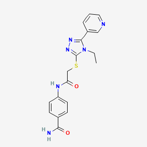 4-((((4-Ethyl-5-(3-pyridinyl)-4H-1,2,4-triazol-3-YL)thio)acetyl)amino)benzamide