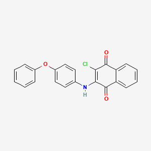 molecular formula C22H14ClNO3 B12032438 2-Chloro-3-(4-phenoxyanilino)naphthoquinone CAS No. 487025-33-2