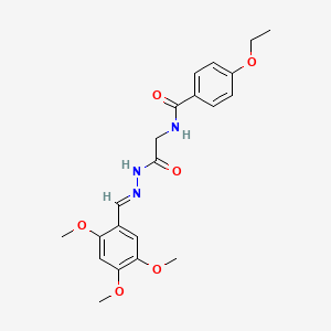 molecular formula C21H25N3O6 B12032457 4-Ethoxy-N-(2-oxo-2-(2-(2,4,5-trimethoxybenzylidene)hydrazino)ethyl)benzamide CAS No. 765309-17-9