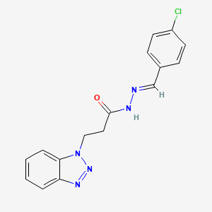 molecular formula C16H14ClN5O B12032464 3-(1H-benzotriazol-1-yl)-N'-[(E)-(4-chlorophenyl)methylidene]propanehydrazide CAS No. 478504-34-6