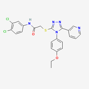 molecular formula C23H19Cl2N5O2S B12032483 N-(3,4-dichlorophenyl)-2-{[4-(4-ethoxyphenyl)-5-(pyridin-3-yl)-4H-1,2,4-triazol-3-yl]sulfanyl}acetamide 