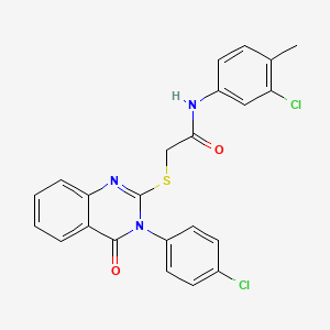 molecular formula C23H17Cl2N3O2S B12032551 N-(3-chloro-4-methylphenyl)-2-{[3-(4-chlorophenyl)-4-oxo-3,4-dihydroquinazolin-2-yl]sulfanyl}acetamide 