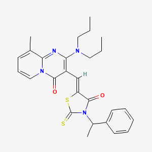 2-(dipropylamino)-9-methyl-3-{(Z)-[4-oxo-3-(1-phenylethyl)-2-thioxo-1,3-thiazolidin-5-ylidene]methyl}-4H-pyrido[1,2-a]pyrimidin-4-one