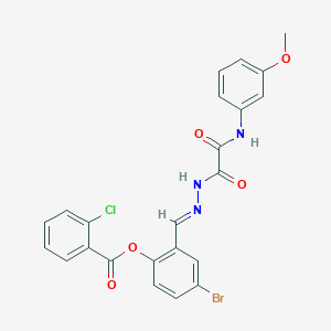 molecular formula C23H17BrClN3O5 B12032563 [4-bromo-2-[(E)-[[2-(3-methoxyanilino)-2-oxoacetyl]hydrazinylidene]methyl]phenyl] 2-chlorobenzoate CAS No. 769148-54-1