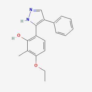 molecular formula C18H18N2O2 B12032576 3-Ethoxy-2-methyl-6-(4-phenyl-1H-pyrazol-3-yl)phenol CAS No. 385401-38-7