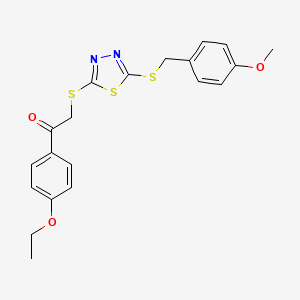 1-(4-Ethoxyphenyl)-2-({5-[(4-methoxybenzyl)sulfanyl]-1,3,4-thiadiazol-2-yl}sulfanyl)ethanone