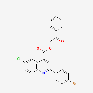 2-(4-Methylphenyl)-2-oxoethyl 2-(4-bromophenyl)-6-chloroquinoline-4-carboxylate