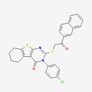 3-(4-chlorophenyl)-2-{[2-(naphthalen-2-yl)-2-oxoethyl]sulfanyl}-5,6,7,8-tetrahydro[1]benzothieno[2,3-d]pyrimidin-4(3H)-one