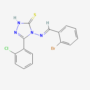 molecular formula C15H10BrClN4S B12032629 4-((2-Bromobenzylidene)amino)-3-(2-chlorophenyl)-1H-1,2,4-triazole-5(4H)-thione CAS No. 478254-12-5