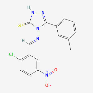 molecular formula C16H12ClN5O2S B12032674 4-{[(E)-(2-chloro-5-nitrophenyl)methylidene]amino}-5-(3-methylphenyl)-4H-1,2,4-triazole-3-thiol CAS No. 478256-40-5