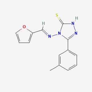 molecular formula C14H12N4OS B12032722 4-((Furan-2-ylmethylene)amino)-5-(m-tolyl)-4H-1,2,4-triazole-3-thiol CAS No. 478256-05-2