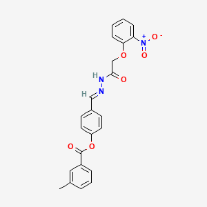 4-(2-((2-Nitrophenoxy)acetyl)carbohydrazonoyl)phenyl 3-methylbenzoate