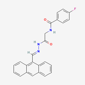 molecular formula C24H18FN3O2 B12032771 N-(2-(2-(9-Anthrylmethylene)hydrazino)-2-oxoethyl)-4-fluorobenzamide CAS No. 769156-16-3