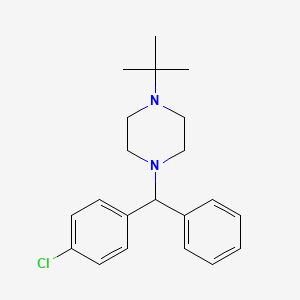 molecular formula C21H27ClN2 B1203278 Piperazine, 1-((4-chlorophenyl)phenylmethyl)-4-(1,1-dimethylethyl)- CAS No. 24342-57-2