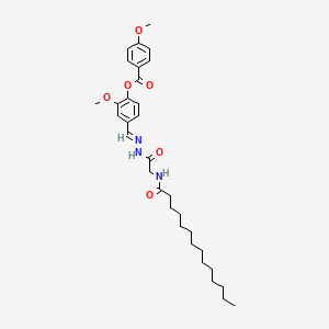 molecular formula C32H45N3O6 B12032795 [2-methoxy-4-[(E)-[[2-(tetradecanoylamino)acetyl]hydrazinylidene]methyl]phenyl] 4-methoxybenzoate CAS No. 767320-38-7