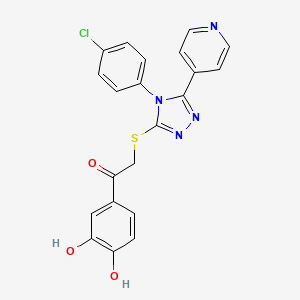 2-[[4-(4-Chlorophenyl)-5-pyridin-4-yl-1,2,4-triazol-3-yl]sulfanyl]-1-(3,4-dihydroxyphenyl)ethanone