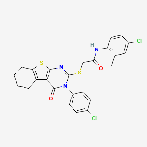 N-(4-chloro-2-methylphenyl)-2-{[3-(4-chlorophenyl)-4-oxo-3,4,5,6,7,8-hexahydro[1]benzothieno[2,3-d]pyrimidin-2-yl]sulfanyl}acetamide