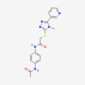 N-[4-(acetylamino)phenyl]-2-(4-methyl-5-(3-pyridyl)(1,2,4-triazol-3-ylthio))ac etamide