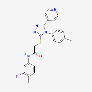 molecular formula C23H20FN5OS B12032857 N-(3-fluoro-4-methylphenyl)-2-{[4-(4-methylphenyl)-5-(pyridin-4-yl)-4H-1,2,4-triazol-3-yl]sulfanyl}acetamide CAS No. 578722-52-8