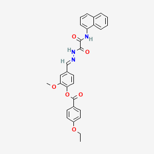 molecular formula C29H25N3O6 B12032875 [2-methoxy-4-[(E)-[[2-(naphthalen-1-ylamino)-2-oxoacetyl]hydrazinylidene]methyl]phenyl] 4-ethoxybenzoate 