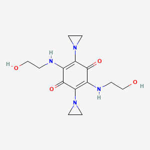 molecular formula C14H20N4O4 B1203290 2,5-二氮杂环丁二烯基-3,6-双(2-羟乙基氨基)-1,4-苯醌 CAS No. 59886-54-3