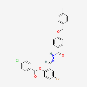 [4-bromo-2-[(E)-[[4-[(4-methylphenyl)methoxy]benzoyl]hydrazinylidene]methyl]phenyl] 4-chlorobenzoate