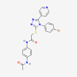 molecular formula C23H19BrN6O2S B12032950 N-[4-(acetylamino)phenyl]-2-{[4-(4-bromophenyl)-5-(pyridin-4-yl)-4H-1,2,4-triazol-3-yl]sulfanyl}acetamide CAS No. 477329-00-3