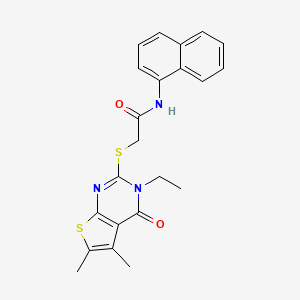 2-[(3-Ethyl-5,6-dimethyl-4-oxo-3,4-dihydrothieno[2,3-D]pyrimidin-2-YL)sulfanyl]-N-(1-naphthyl)acetamide