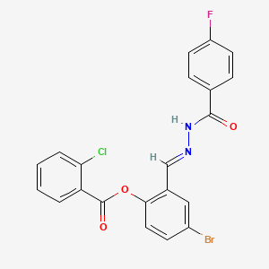 4-Bromo-2-(2-(4-fluorobenzoyl)carbohydrazonoyl)phenyl 2-chlorobenzoate