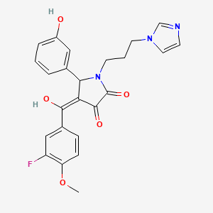 1-(3-(1H-Imidazol-1-yl)propyl)-4-(3-fluoro-4-methoxybenzoyl)-3-hydroxy-5-(3-hydroxyphenyl)-1H-pyrrol-2(5H)-one