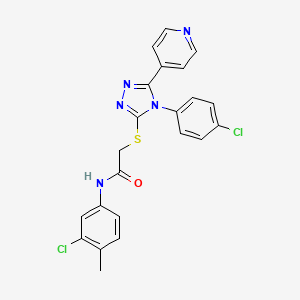 molecular formula C22H17Cl2N5OS B12033081 N-(3-chloro-4-methylphenyl)-2-{[4-(4-chlorophenyl)-5-(pyridin-4-yl)-4H-1,2,4-triazol-3-yl]sulfanyl}acetamide 