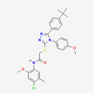 molecular formula C29H31ClN4O3S B12033082 2-{[5-(4-tert-butylphenyl)-4-(4-methoxyphenyl)-4H-1,2,4-triazol-3-yl]sulfanyl}-N-(4-chloro-2-methoxy-5-methylphenyl)acetamide CAS No. 477313-62-5