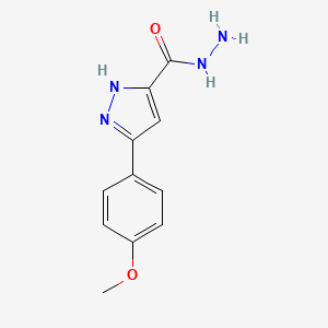 molecular formula C11H12N4O2 B1203310 3-(4-甲氧基苯基)-1H-吡唑-5-碳酰肼 CAS No. 370096-68-7