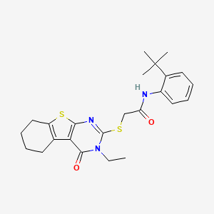 N-(2-tert-butylphenyl)-2-[(3-ethyl-4-oxo-3,4,5,6,7,8-hexahydro[1]benzothieno[2,3-d]pyrimidin-2-yl)sulfanyl]acetamide