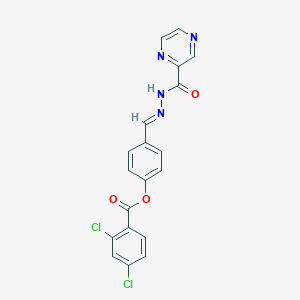 molecular formula C19H12Cl2N4O3 B12033158 4-(2-(2-Pyrazinylcarbonyl)carbohydrazonoyl)phenyl 2,4-dichlorobenzoate CAS No. 477728-68-0