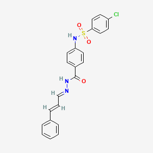 4-CL-N-(4-((2-(3-PH-2-Propenylidene)hydrazino)carbonyl)phenyl)benzenesulfonamide