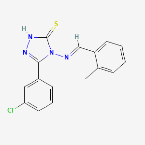 molecular formula C16H13ClN4S B12033171 5-(3-Chlorophenyl)-4-((2-methylbenzylidene)amino)-4H-1,2,4-triazole-3-thiol CAS No. 478255-43-5