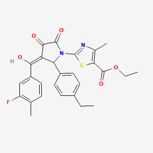 ethyl 2-[2-(4-ethylphenyl)-3-(3-fluoro-4-methylbenzoyl)-4-hydroxy-5-oxo-2,5-dihydro-1H-pyrrol-1-yl]-4-methyl-1,3-thiazole-5-carboxylate