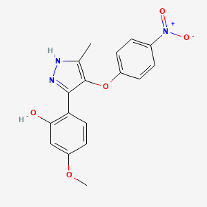 5-Methoxy-2-(5-methyl-4-(4-nitrophenoxy)-1H-pyrazol-3-yl)phenol