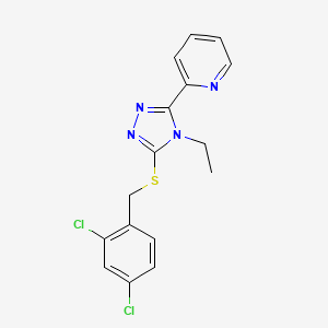 2-{5-[(2,4-dichlorobenzyl)sulfanyl]-4-ethyl-4H-1,2,4-triazol-3-yl}pyridine