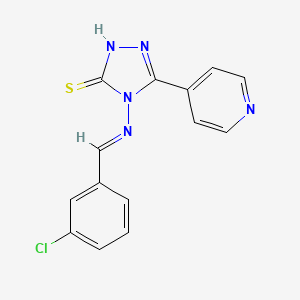 4-((3-Chlorobenzylidene)amino)-5-(4-pyridinyl)-4H-1,2,4-triazole-3-thiol