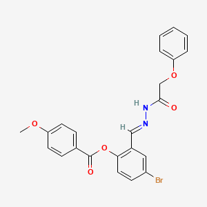 4-Bromo-2-(2-(phenoxyacetyl)carbohydrazonoyl)phenyl 4-methoxybenzoate