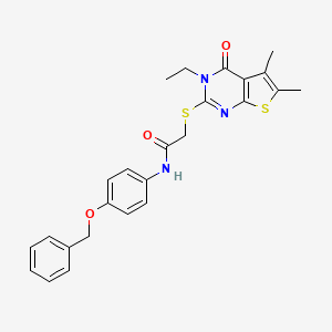 N-(4-(Benzyloxy)phenyl)-2-((3-ethyl-5,6-dimethyl-4-oxo-3,4-dihydrothieno[2,3-d]pyrimidin-2-yl)thio)acetamide