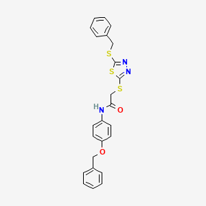 N-(4-(Benzyloxy)phenyl)-2-((5-(benzylthio)-1,3,4-thiadiazol-2-yl)thio)acetamide