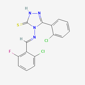 4-((2-Chloro-6-fluorobenzylidene)amino)-3-(2-chlorophenyl)-1H-1,2,4-triazole-5(4H)-thione