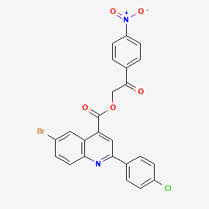 2-(4-Nitrophenyl)-2-oxoethyl 6-bromo-2-(4-chlorophenyl)quinoline-4-carboxylate